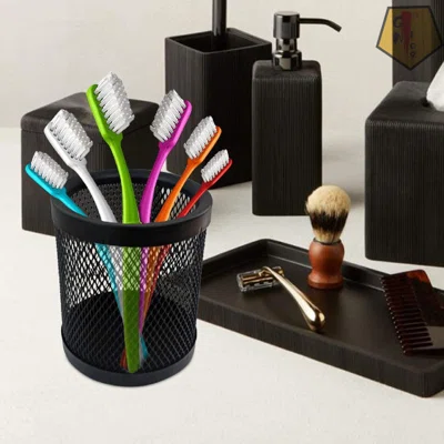 Round Mesh Cup Desk Pen Pencil Holder