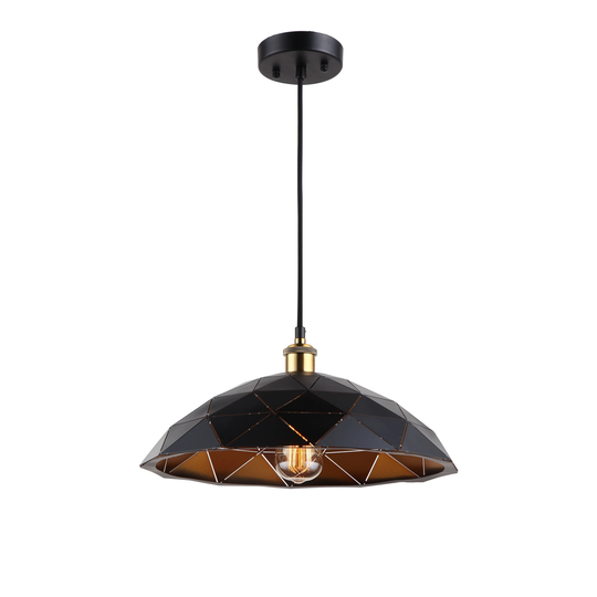 Industrial 1-light Black/Gold Pendant - Black/Gold - Black/Gold