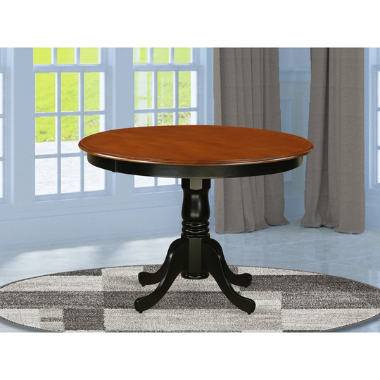 Hartland Dining Room Table - Mahogany Table Top Surface and Black Finish legs Hardwood Frame Modern Dining Table(Finish Options)