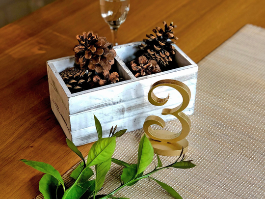 Wedding Table Numbers, Wood Numbers On Bases, Gold Fast Delivery 2-4 Business Days