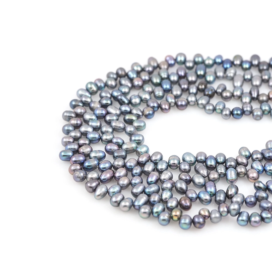 1str, Natural Plating Color Oval Pearl, Real Freshwater Pearl Chain, Side Diamonds, Rice-Shaped Beads, 6-7mm, 7-8mm, 8-9mm, Length 35cm