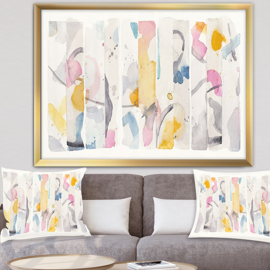 Designart 'Multi-Color Geometric Bars II' Modern & Contemporary Framed Art Print
