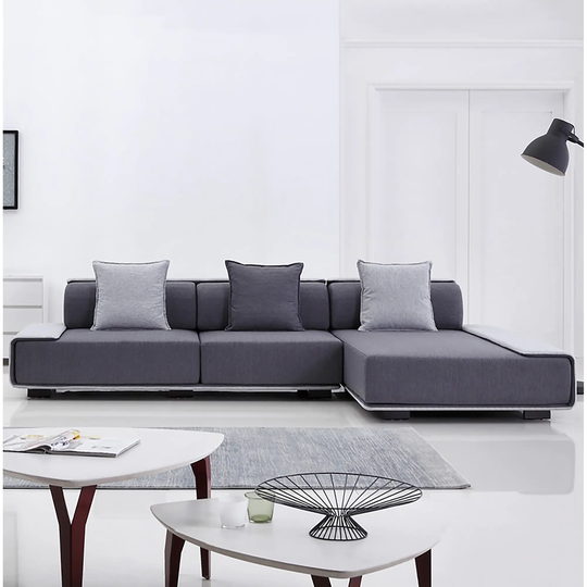 Modern Velvet Upholstered L-Shape Sectional Sofa