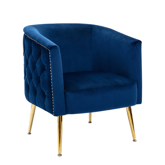 Corvus Tyrol Velvet Curved Back Barrel Accent Chair
