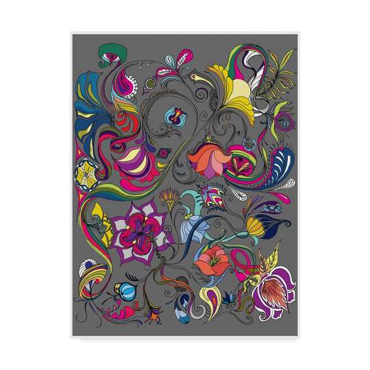 Green Girl Canvas 'Magic Garden Gray' Canvas Art - Multi-color