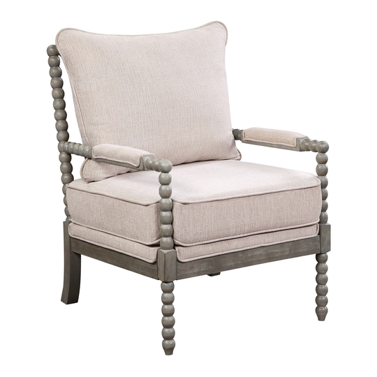 OS Home and Office Furniture Model Abbott Chair in Light Grey Fabric with Brushed Grey Base K/D