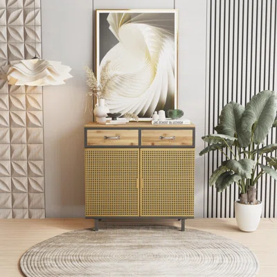 Cassiopeiae 31.5" Wide 2 Drawer Iron Sideboard