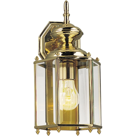 Progress Lighting Brass One-light Wall Lantern - Brown/Yellow