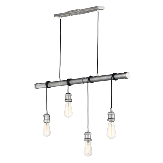 Early Electric 4-Light Pendant - Weathered Zinc
