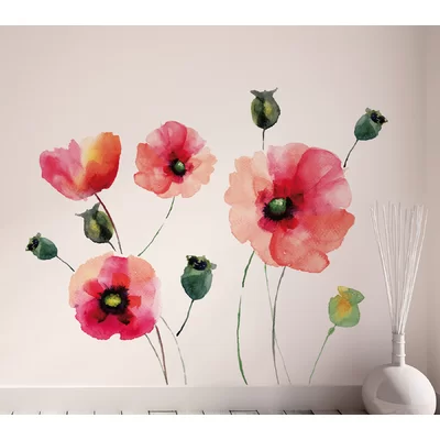 Watercolor Poppies Wall Decal
