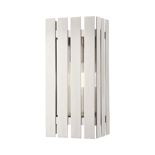 Giuseppe Lighting One Light Outdoor Wall Lantern Greenwich Brushed - Exact Size