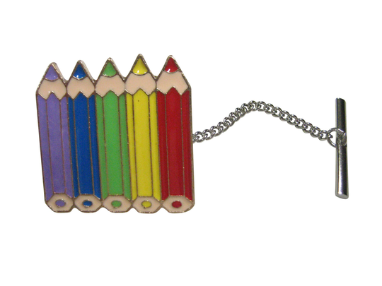 Colorful Set Of Color Pencils Tie Tack