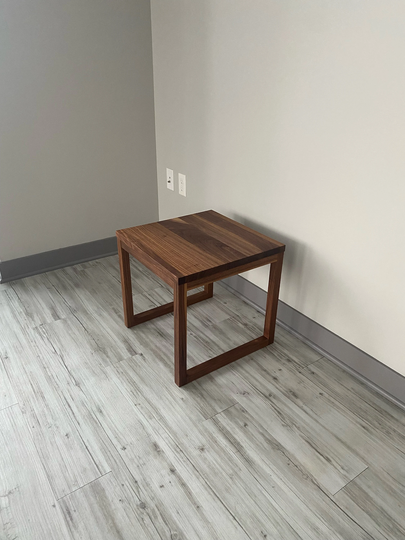 Modern Solid Walnut End Table | Small