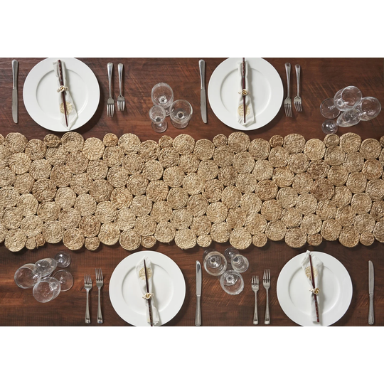 Ox Bay Jute Woven Table Runner, Natural, 1'4" x 6'8" - 1'4 x 6'8