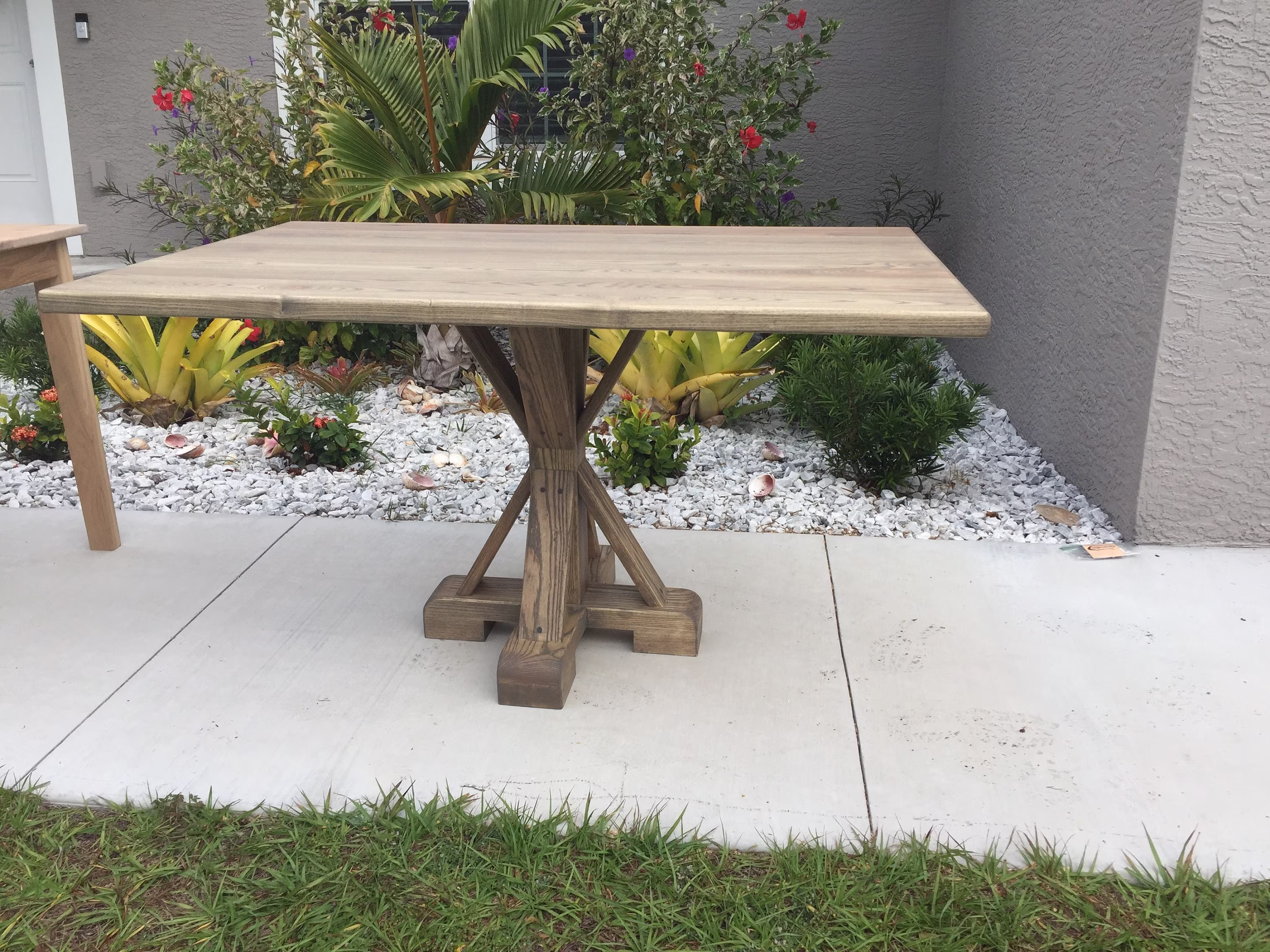 Single Trestle Table Round/Square/Rectangle Maple/Ash/Walnut/White Oak