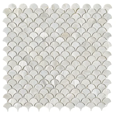 1" x 1" Seashell Fish Scale Mosaic Wall Tile
