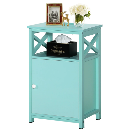Blue File Cabinet with Shelve and Door from VECELO - 16"*13"*26"