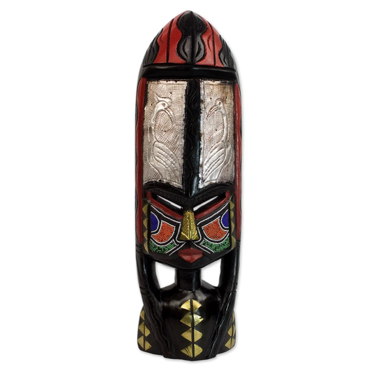 Handmade Amazon Shower of Blessings Wood Mask (Ghana)