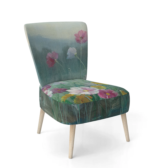 Designart 'Flower Field' Upholstered Floral Farmhouse Accent Chair