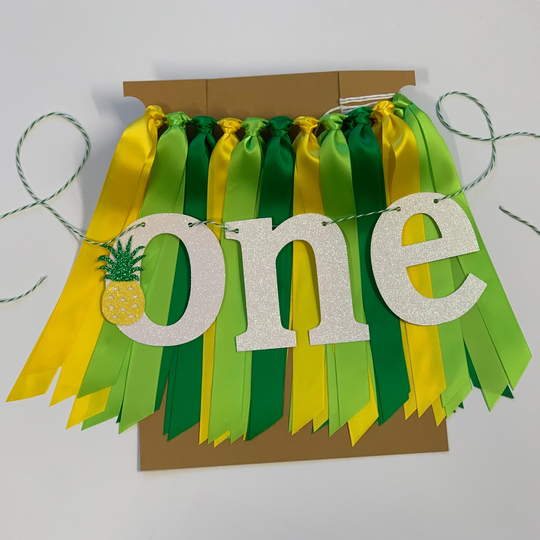 Pineapple One Theme Boy High Chair First Birthday Banner. Tropical Hawaiian 1st Birthday. Party Like A By