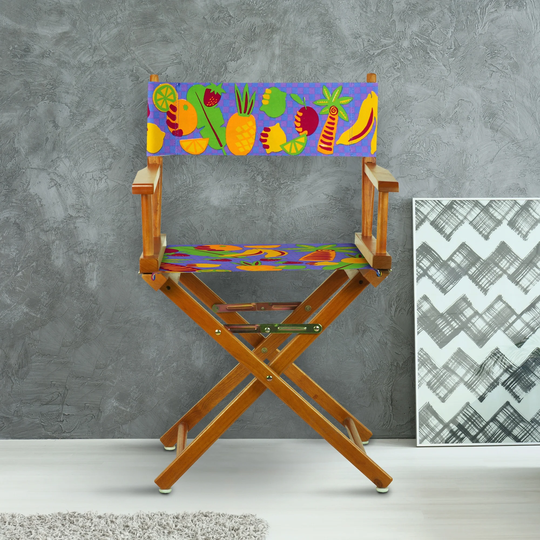 18" Director's Chair Honey Oak Frame-Calypso Fruit - 21.75"W x 17"D x 33.75"H