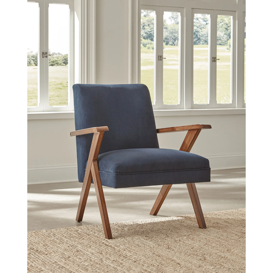 Gregg Dark Blue Upholstered Accent Chair