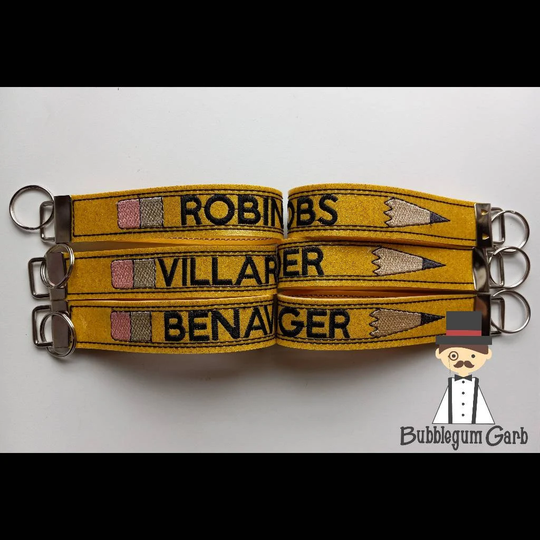 Teacher Name Pencil Keychain Custom Gift