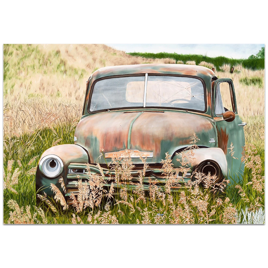 Todd Mandeville 'Franky's Truck' 32in x 22in Americana Wall Art on Plexiglass - Multi-Color