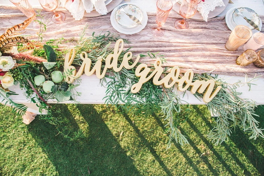 Bride & Groom Chair Signs, Sweetheart Wood Wedding & Signs