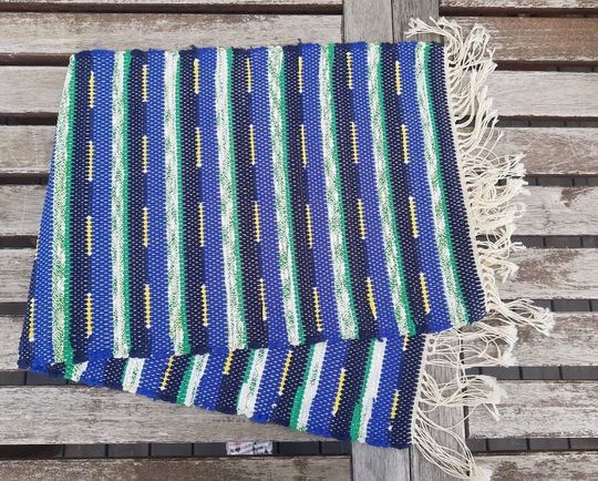 Hand-Knotted Table Runner Or Rug. Swedish Vintage 1980S