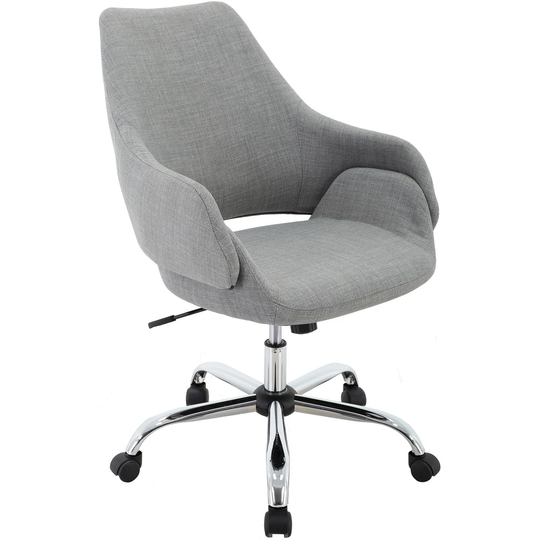 Hanover Everson 17.75-20.75" Gas Lift, Wheeled Office Chair in Gray