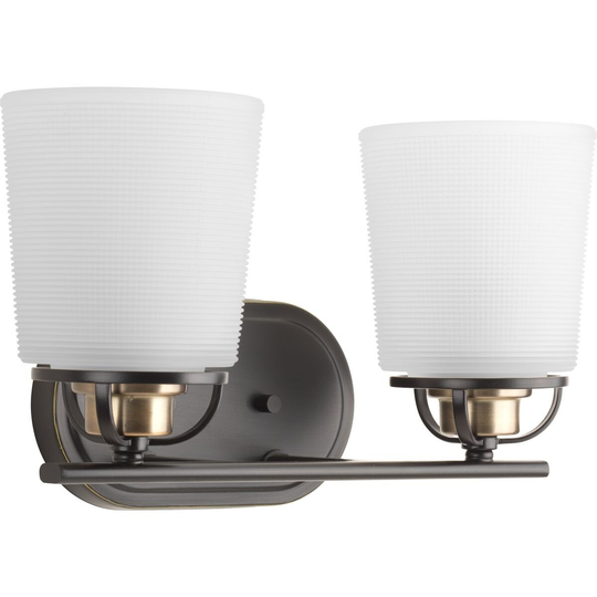 Progress Lighting West Village Bronze-finish Steel and Glass 2-light Bath Light