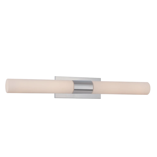 WAC Lighting Elementum Chrome-finished Aluminum and Opal Glass LED 30-inch Bath and Wall Light with Camel Frosted Glass Shade