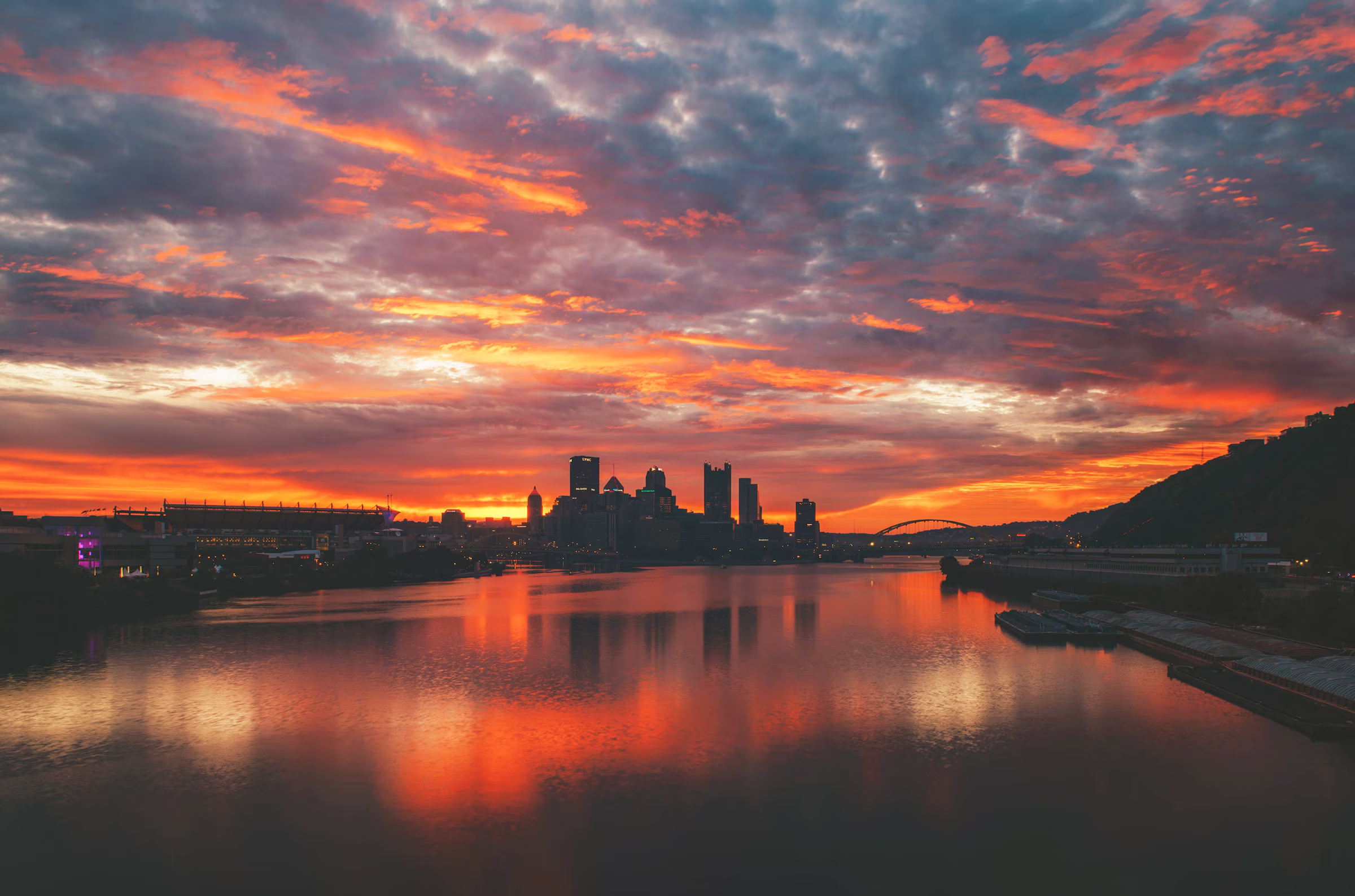 Layers Of Color At Dawn - Pittsburgh Skyline Various Prints