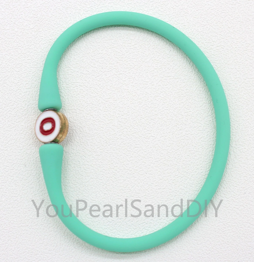 1Pcs - 18 Colors Initials Rubber Bracelet, Engraved Letters Silicone Waterproof Stretch Bracelet, Friendship Bracelet, Memory GiftW047