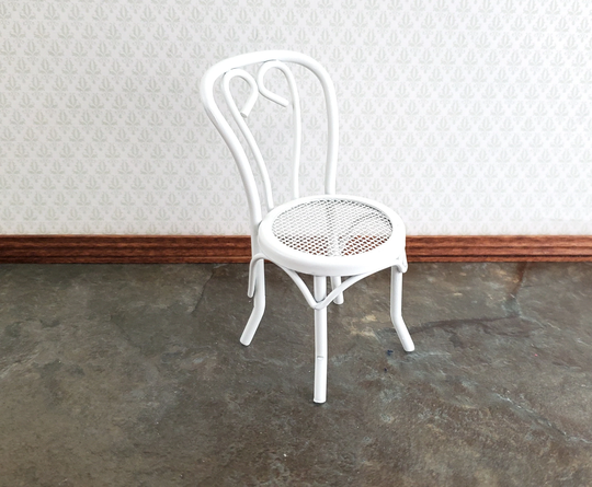 Dollhouse Patio Chair White Metal 112 Scale Fairy Garden Soda Fountain