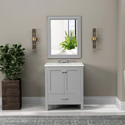 Nantucket30" Solid Wood Bathroom Vanity with Durable Quartz Top