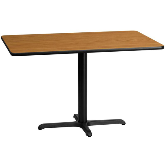 Offex 30'' X 48'' Rectangular Natural Laminate Table Top With 22'' X 30'' Table Height Base