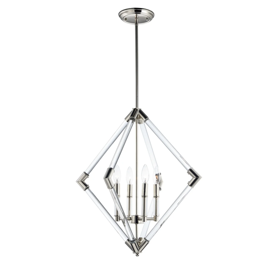 Lucent 4-light 24" Wide Steel Pendant - Polished Nickel