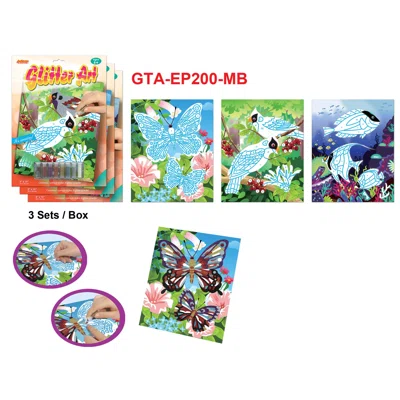 3 Piece Glitter Art Animal Set