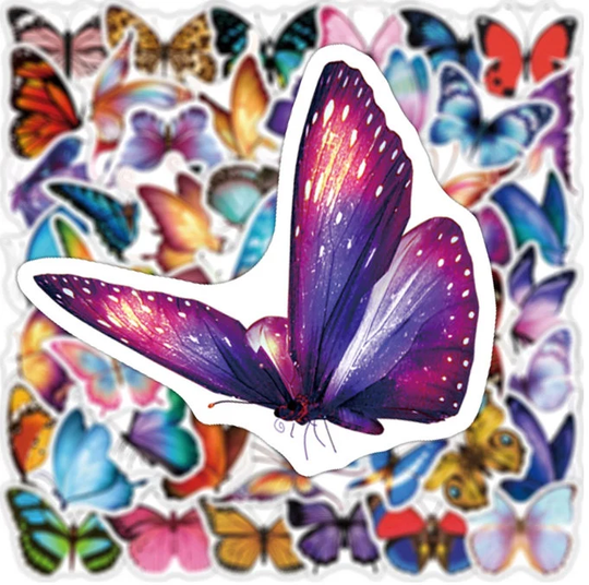 Beautiful & Colorful Butterflies Sticker Packs Floral Rainbow Butter Fly Insect Stickers For Scrapbooking Gift Wrapping Journaling Collect