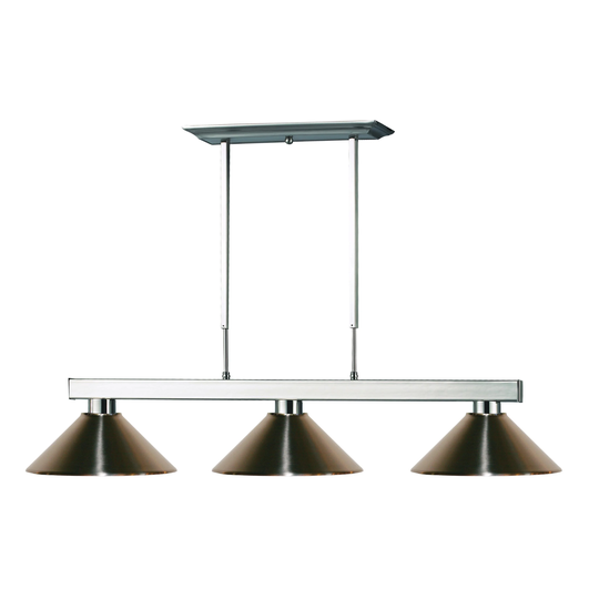 Avery Home Lighting Players Brushed Nickel 3 Light Billiard Light - Brushed Nickel