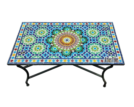 Mosaic Indoor Accent Table | Home Outdoor Round Handmade For Garden
