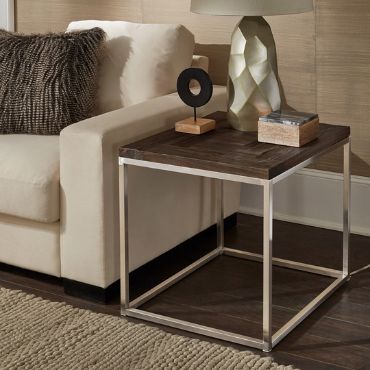 Keenan Stainless Steel Rectangular End Table by iNSPIRE Q Modern - End Table