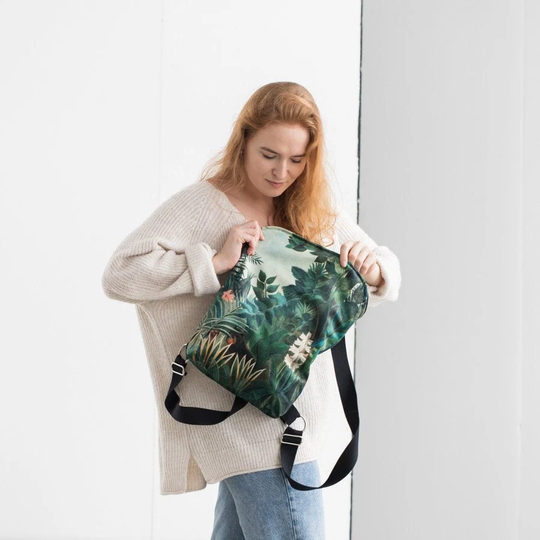 Jungle Artwork Velour Women Backpack | Henri Rousseau