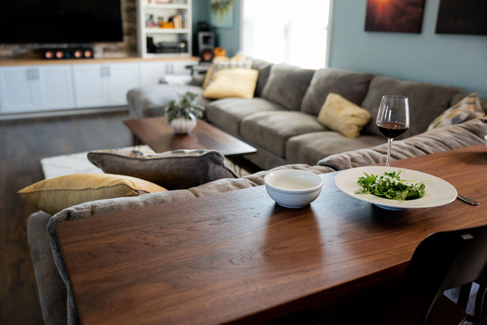 Walnut Bar Table, Sofa Table Top, Home Height Living Room Top Behind Couch