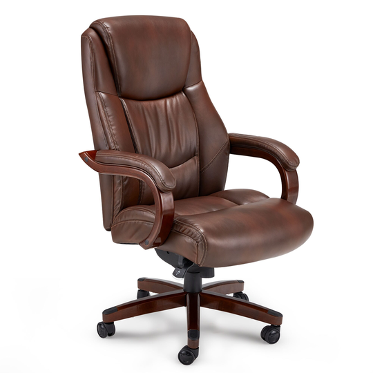 JOMEED Delano Big and Tall Executive Office Chair with Lumbar Support, Brown - 65.56
