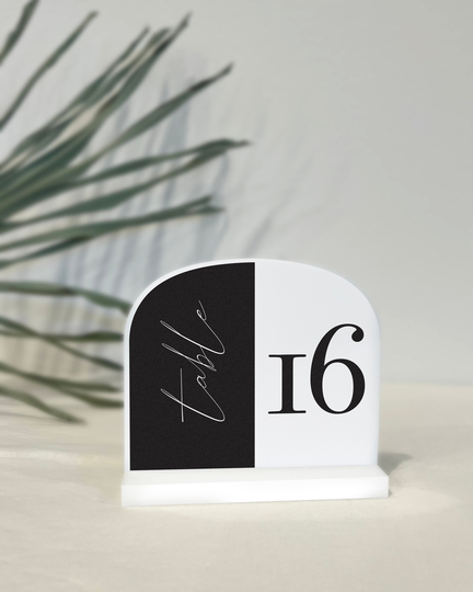 White Acrylic Arch Table Number | Wedding Art Deco Boho Unique Reserved Seating Tn9