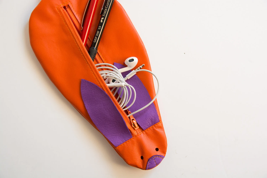 Money Pouch Leather Pencil Case Bunny Coin Purse With Zipper Cosmetic Gadget