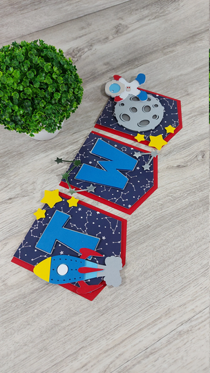 Outer Space High Chair Banner, Sapce Two The Moon, Party Decor, Birthday, Decorations